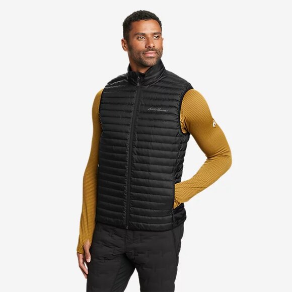 Eddie Bauer Men's Black Sleeveless Cirruslite Thermoball Down Puffer Vest Size L - Picture 1 of 6
